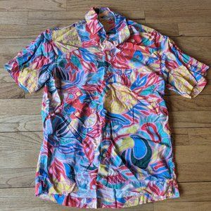 Kenny Flowers Maui Tropical Coco Loco Tucan Pineapple Shirt Size Small
